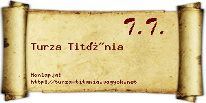 Turza Titánia névjegykártya
